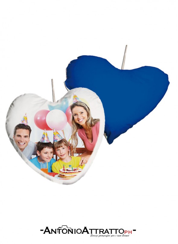 Cuscino cuore piccolo blu